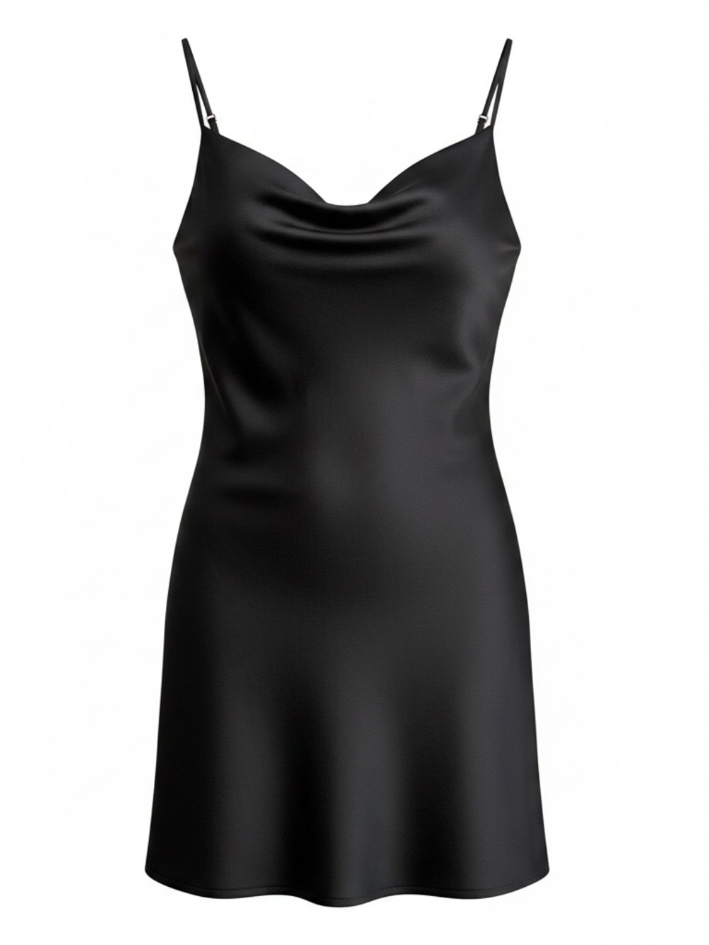 Speechless Women's Cowl Neck Spaghetti Strap Satin Mini Dress